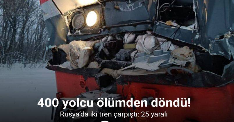 Rusya’da iki tren çarpıştı: 25 yaralı