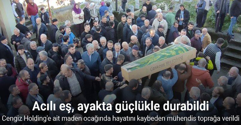 5 aylık eşinin arkasından cenazede gözyaşı döken acılı eş, ayakta güçlükle durabildi