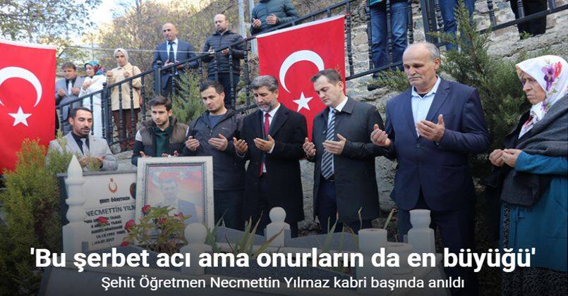 Şehit Öğretmen Necmettin Yılmaz kabri başında anıldı