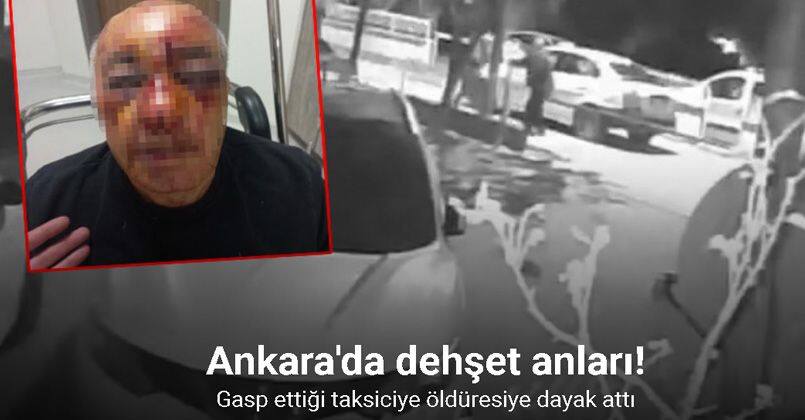 Gasp edilen taksiciye öldüresiye dayak kamerada