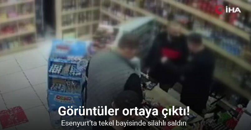 Esenyurt’ta tekel bayisinde silahlı saldırının görüntüleri ortaya çıktı