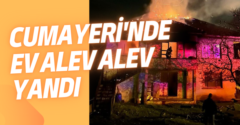 Cumayeri'nde Ev Alev Alev Yandı