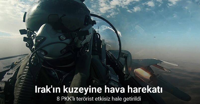 Irak’ın kuzeyinde tespit edilen 8 PKK’lı terörist etkisiz hale getirildi