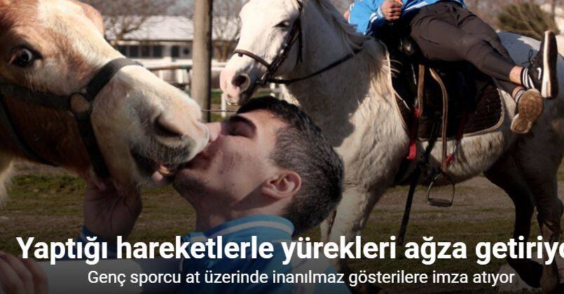 At üzerinde yaptığı tehlikeli hareketlerle yürekleri ağza getiriyor