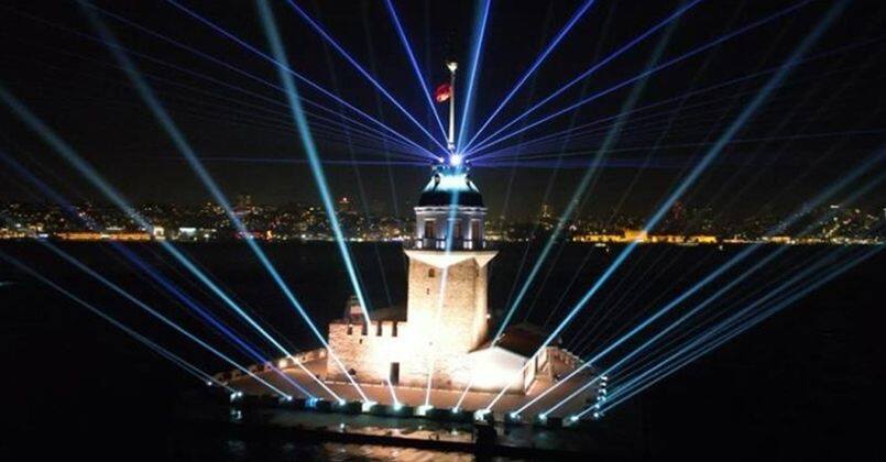 Kız Kulesi ve İstanbul Boğazı havadan görüntülendi