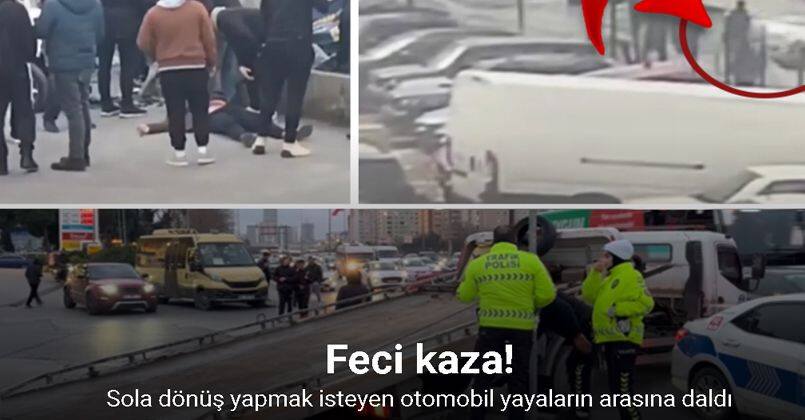 Beylikdüzü’nde aracın yayaların arasına dalma anı kamerada