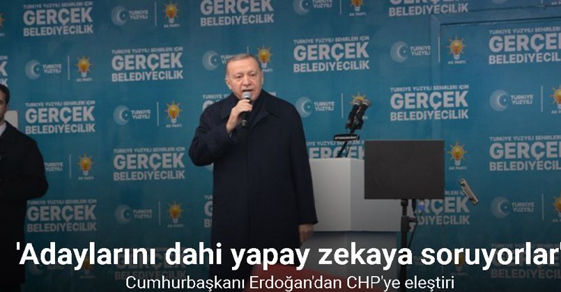Cumhurbaşkanı Erdoğan'dan CHP'ye eleştiri: 'Adaylarını dahi yapay zekaya soruyorlar'