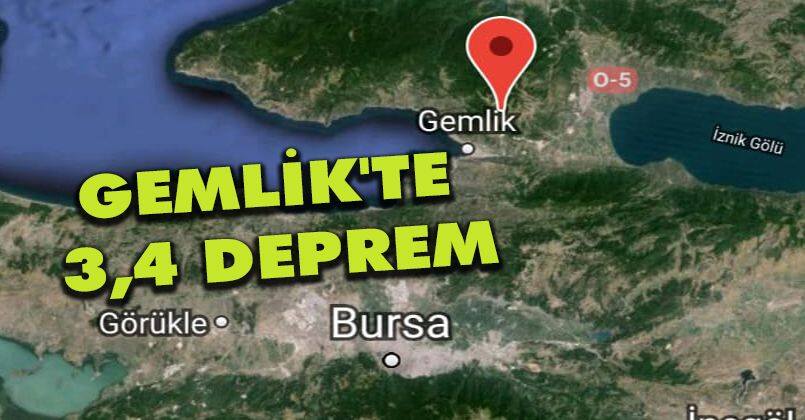Gemlik'te 3,4 Deprem