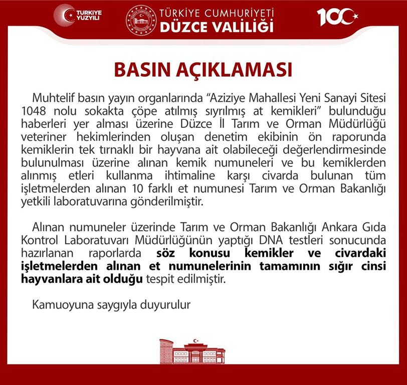 NUMUNE SONUÇLARI SIĞIR KEMİKLERİ OLDUĞU ORTAYA ÇIKTI NUMUNE SONUÇLARI SIĞIR KEMİKLERİ OLDUĞU ORTAYA ÇIKTI