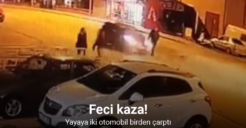 Edirne’de yayaya iki otomobil birden çarptı