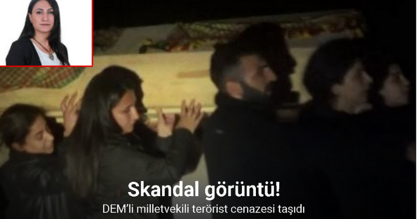 DEM’li milletvekili terörist cenazesi taşıdı