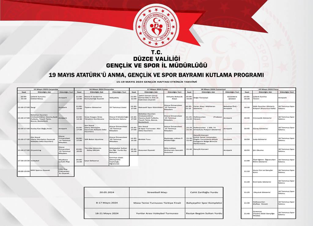 19 MAYIS ŞENLİK GİBİ KUTLANACAK 19 MAYIS ŞENLİK GİBİ KUTLANACAK