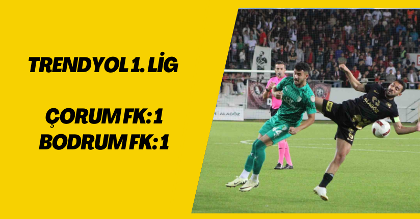 Trendyol 1. Lig: Çorum FK: 1 - Bodrum FK: 1