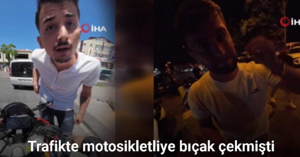 Ümraniye’de trafikte motosikletliye bıçak çeken şüpheli yakalandı