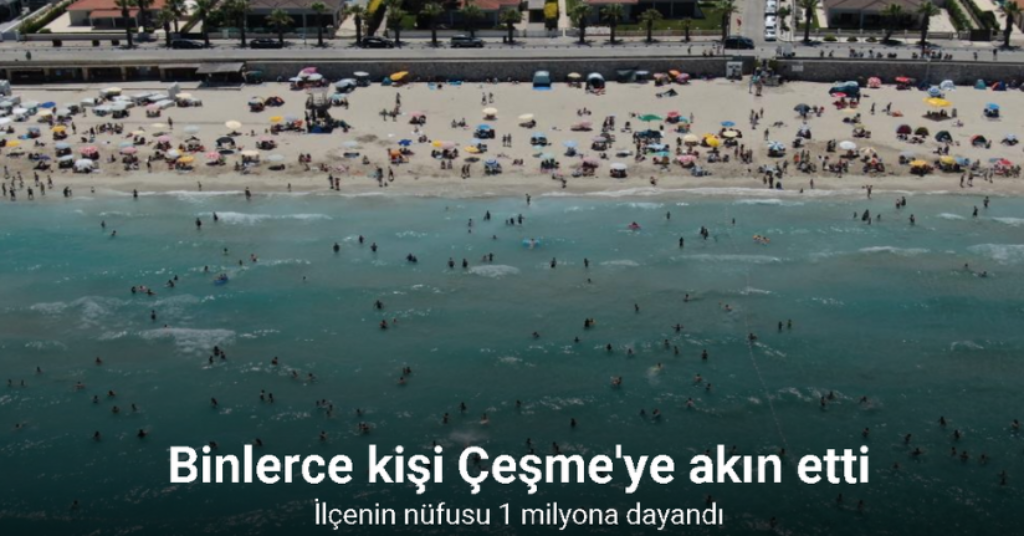 Binlerce kişi Çeşme Ilıca Plajı’na akın etti