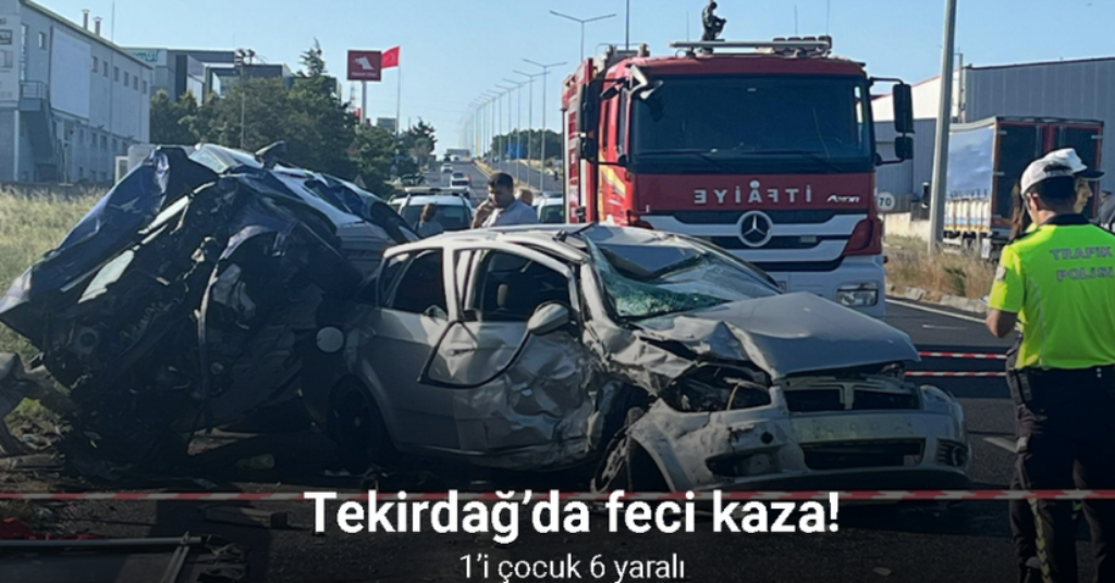Tekirdağ’da feci kaza: 1’i çocuk 6 yaralı
