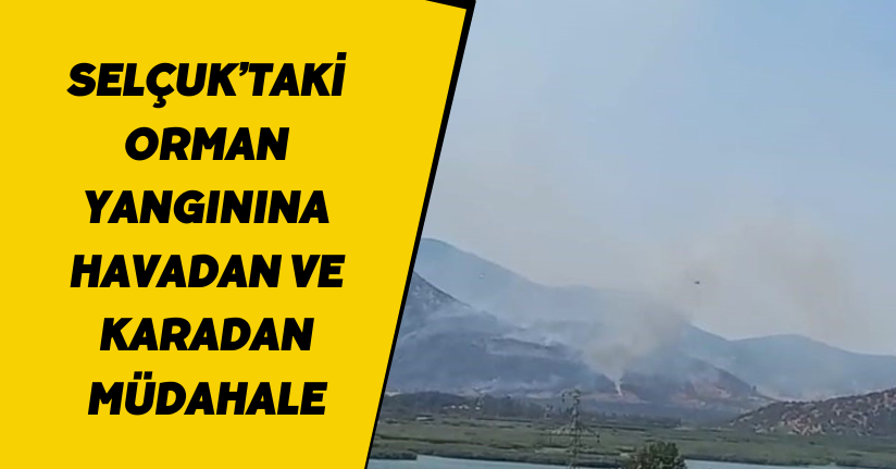 Selçuk’taki orman yangınına havadan ve karadan müdahale