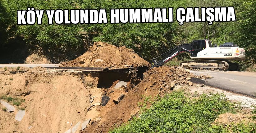Köy yolunda hummalı çalışma