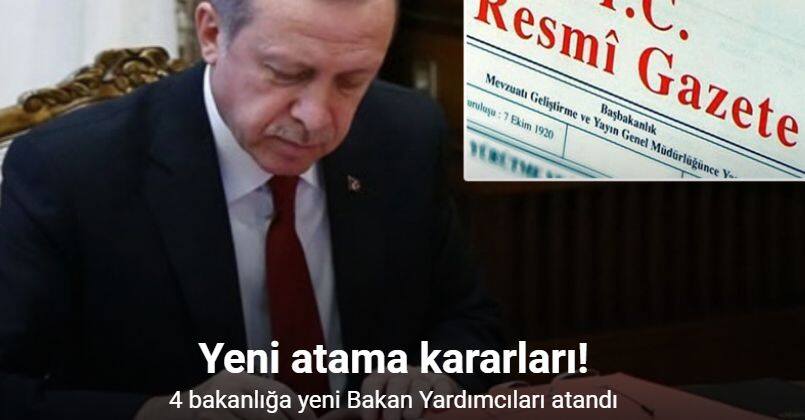 Cumhurbaşkanlığı tarafından yapılan atama kararları Resmi Gazete’de