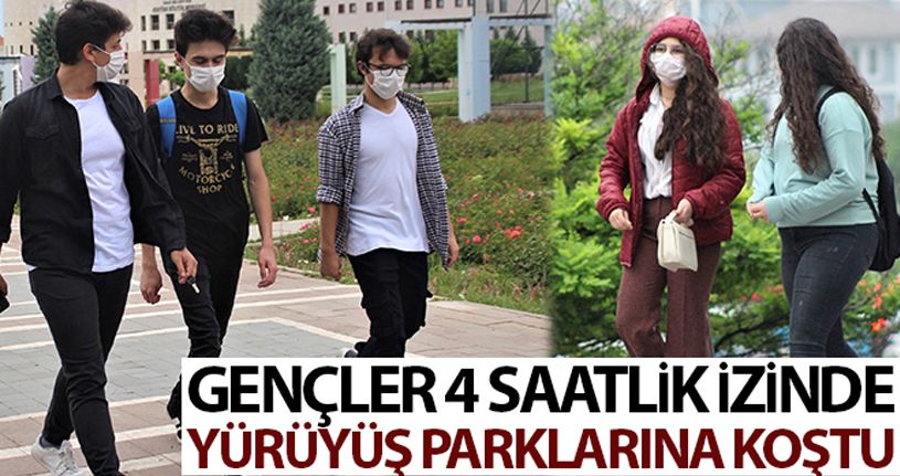 Gençler 4 saatlik izinlerinde soluğu yürüyüş parklarında aldı