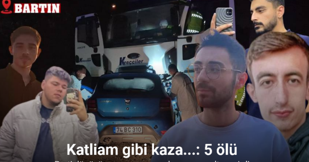 Bartın’da feci kaza... Parti dönüşü yarış yapan araç kamyonun altına girdi: 5 ölü