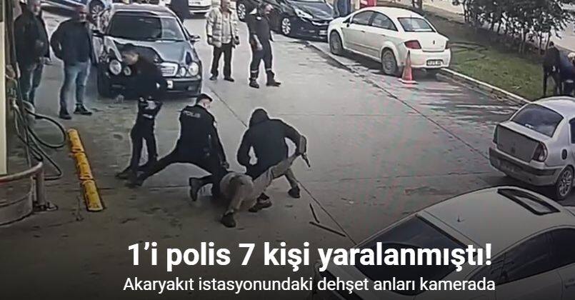 Akaryakıt istasyonundaki dehşet anları kamerada
