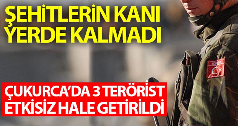 Şehitlerin kanı yerde kalmadı: Çukurca'da 3 terörist etkisiz hale getirildi