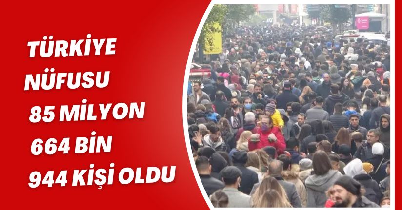 TÜİK: Türkiye nüfusu 85 milyon 664 bin 944 kişi oldu