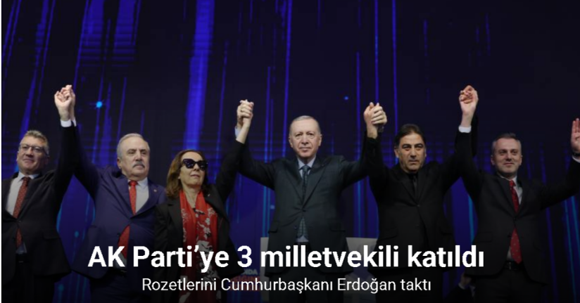 AK Parti’ye 3 milletvekili katıldı