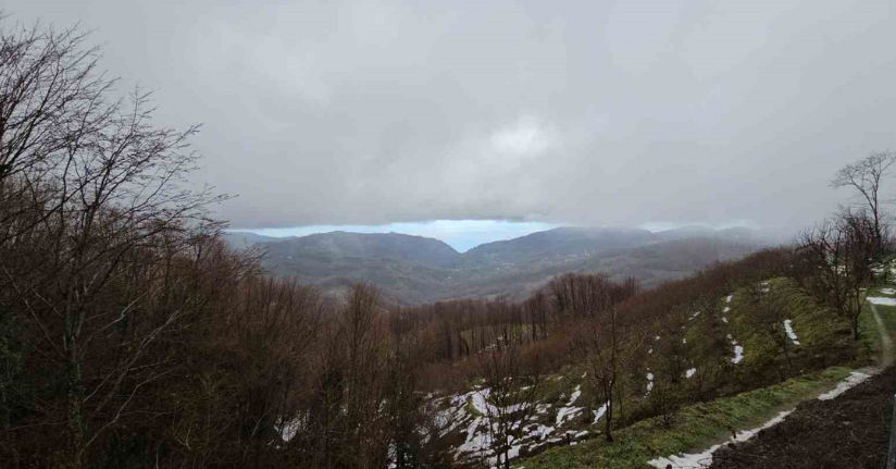 Zonguldak-Ereğli yolunda sis havadan görüntülendi