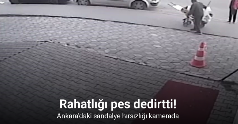 Ankara’daki sandalye hırsızlığı kamerada