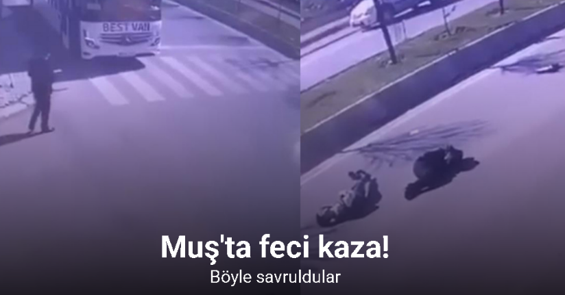 Feci kaza kamerada... Muş’ta yaşanan motosiklet kazasında 3 kişi yaralandı
