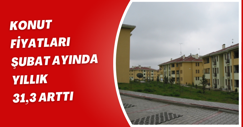 Konut fiyatları Şubat ayında yıllık 31,3 arttı