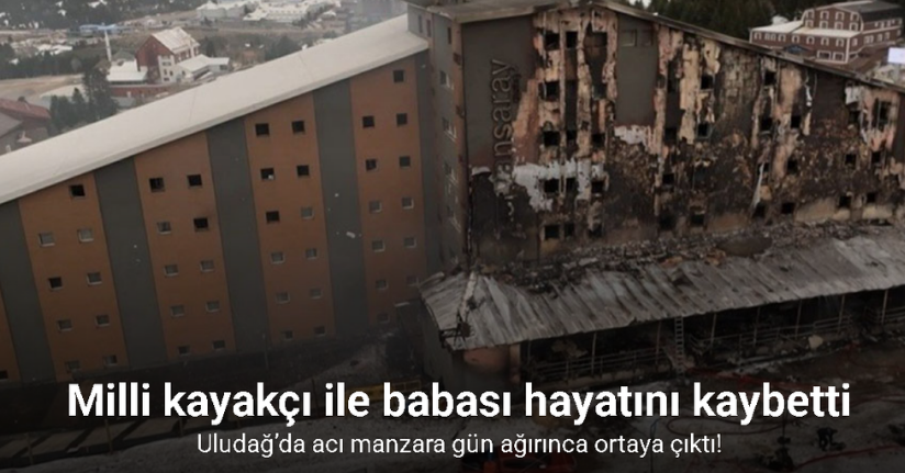Uludağ’da yanan otel günün ağırınca dronla böyle görüntülendi