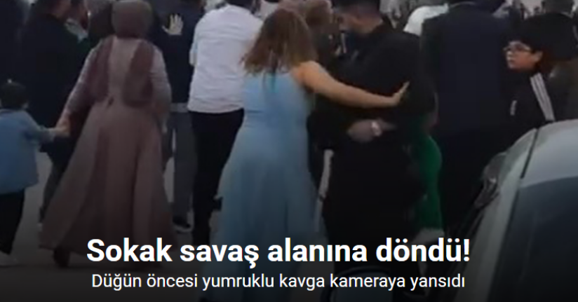 Düğün öncesi yumruklu kavga kameraya yansıdı