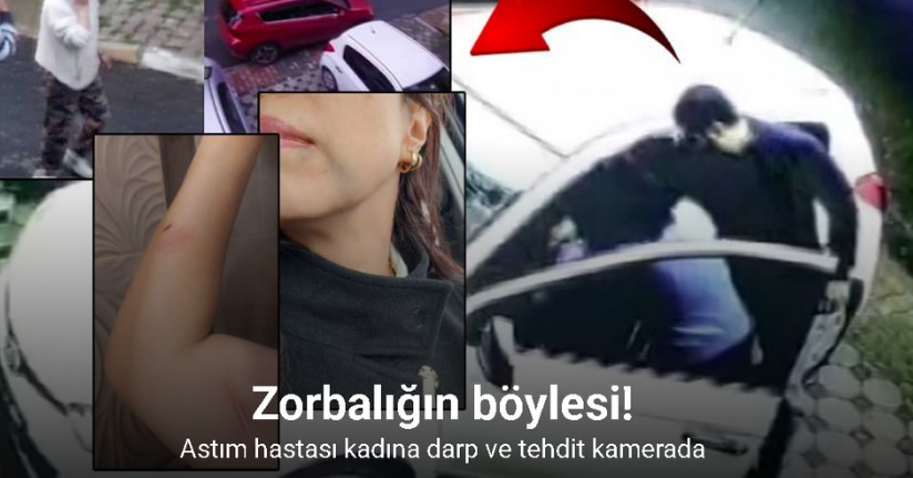 Kartal’da komşuların park kavgası: Astım hastası kadına darp ve tehdit kamerada