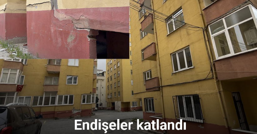 Küçükçekmece’de bulunan bir sitenin 6.2’lik deprem sonrası görüntüsü korkuttu
