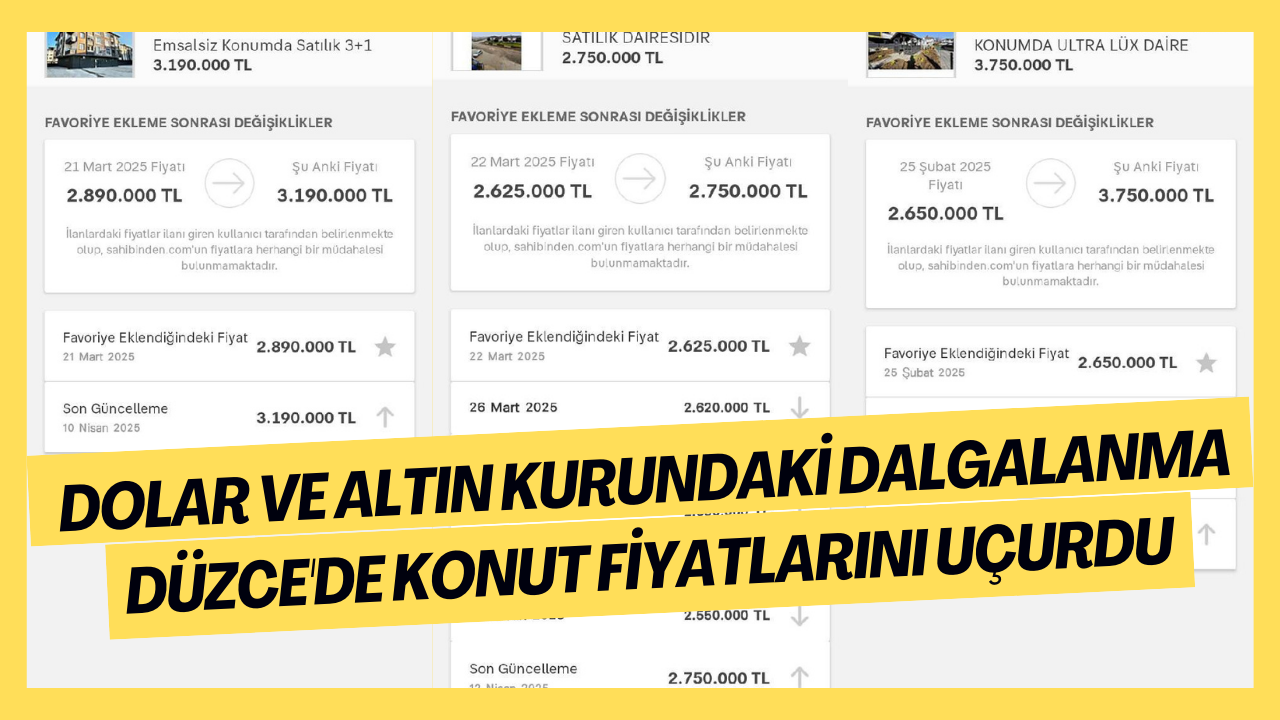 Dolar ve Altın Kurundaki Dalgalanma Düzce'de Konut Fiyatlarını Uçurdu