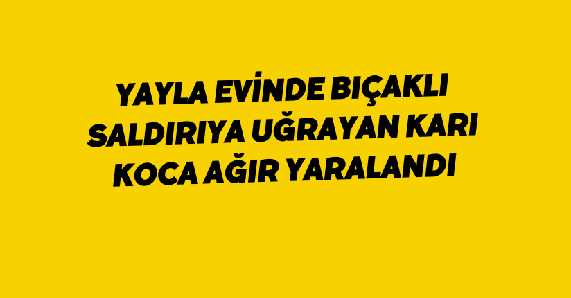 Yayla evinde bıçaklı saldırıya uğrayan karı koca ağır yaralandı