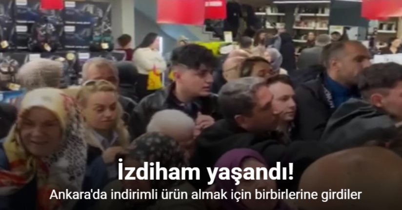 İndirimli ürün almak için birbirlerine girdiler