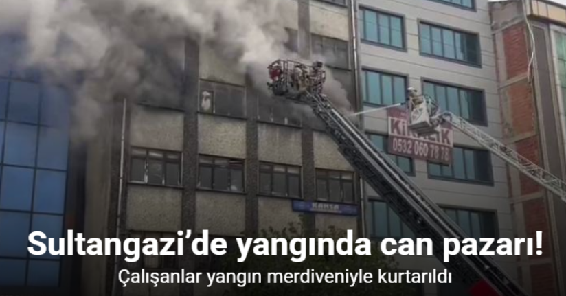 Sultangazi’de ayakkabı imalathanesinde korkutan yangın