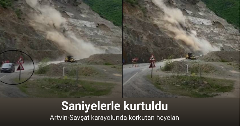 Heyelandan saniyelerle kurtuldu