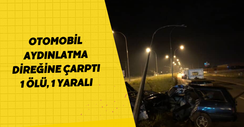 Otomobil aydınlatma direğine çarptı: 1 ölü, 1 yaralı