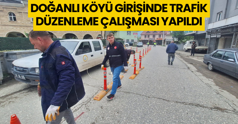 Doğanlı Köyü Girişinde Trafik Düzenleme Çalışması Yapıldı