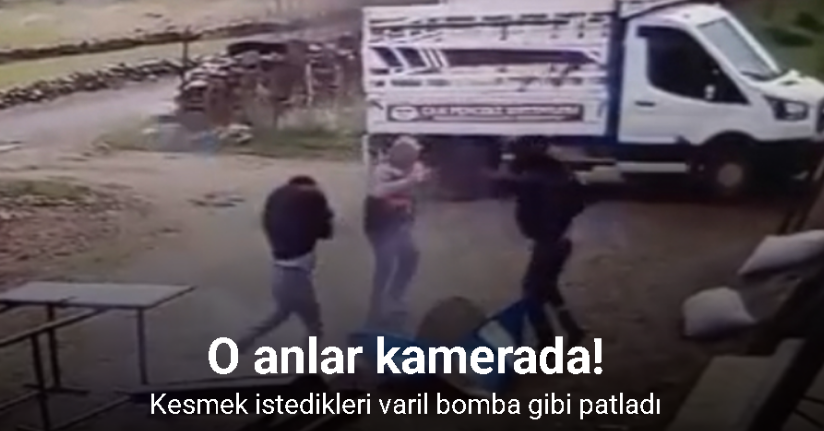 Kesmek istedikleri varil patlayınca neye uğradıklarını şaşırdılar