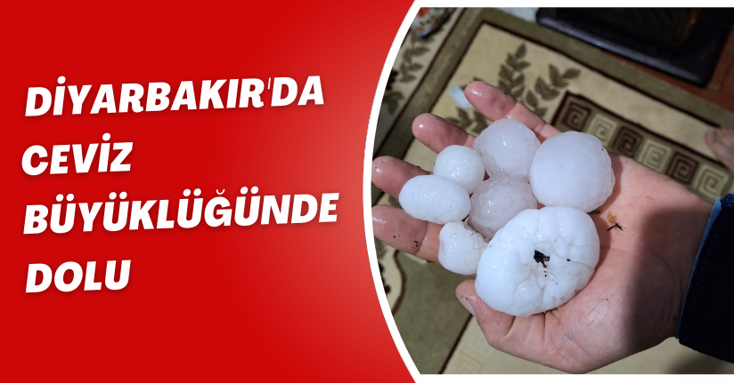 Diyarbakır'da ceviz büyüklüğünde dolu