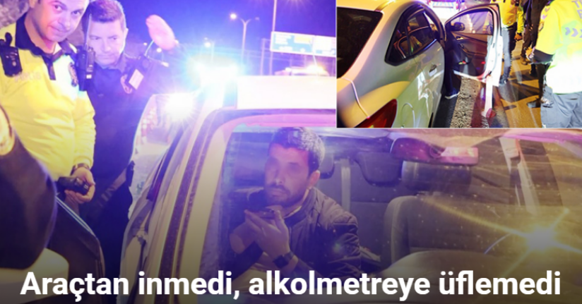 Kovalamaca sonucu yakalanan sürücüyle polisin imtihanı