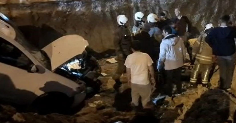 Arnavutköy’de feci kaza, bekçiye çarpıp şantiye alanına uçtu
