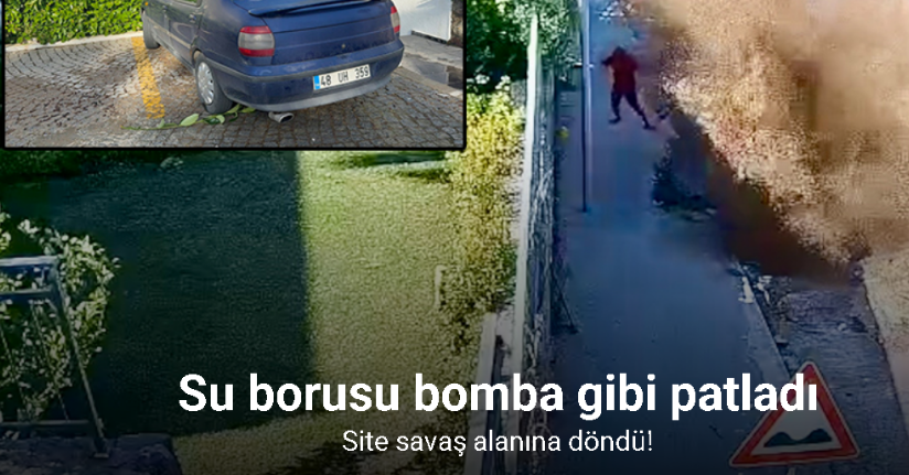 Su borusu bomba gibi patladı, site savaş alanına döndü