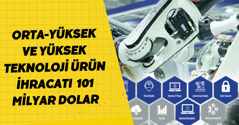 Orta-yüksek ve yüksek teknoloji ürün ihracatı  101 milyar dolar